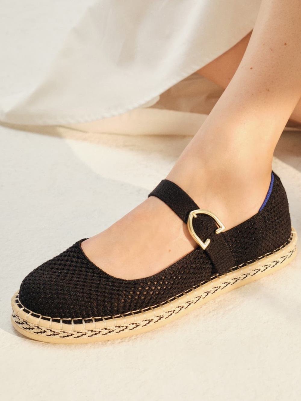 NEW Rothy's The Espadrille Mary Jane in Black - Picture 5 of 11